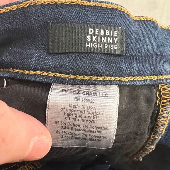 Veronica Beard Debbie Ankle-Crop Skinny Jean Dark river Blue Jean size 23 or 000 - Picture 8 of 11